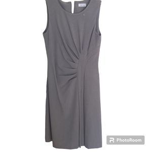 Calvin Klein woman's dress size 8 Gray NWT sarong type front loose pleats